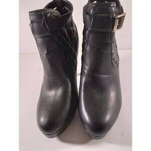 Torrid Ankle Boots Black Quilted High Heels Sz 10 Small Nick On One As Pictured